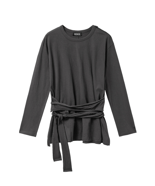 RENSE(レンセ)の「Wrap-Tie Long Sleeve Tee Charcoal(Tシャツ/カットソー・レディース・その他・OS)」の3枚目の写真