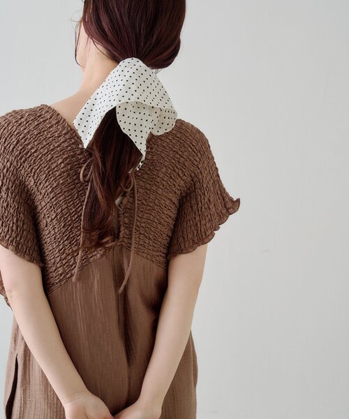 Kastane（カスタネ）の「【新色4/19(日)発売/前後2WAY/3サイズ展開】ギャザーオールインワン（サロペット/オーバーオール・レディース・ブラック/アイボリー・1/2/0）」の7枚目の写真