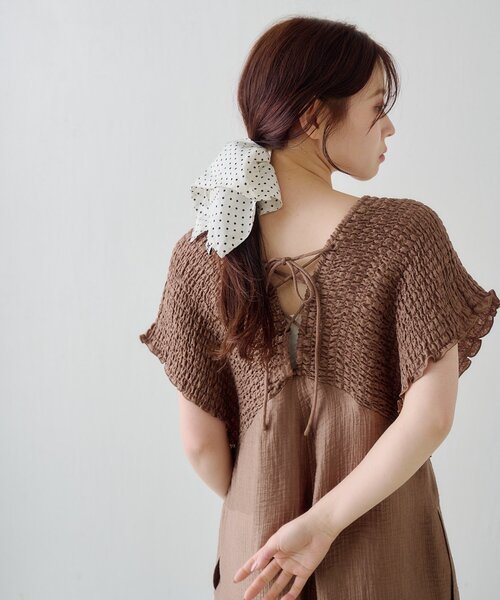 Kastane（カスタネ）の「【新色4/19(日)発売/前後2WAY/3サイズ展開】ギャザーオールインワン（サロペット/オーバーオール・レディース・ブラック/アイボリー・1/2/0）」の8枚目の写真