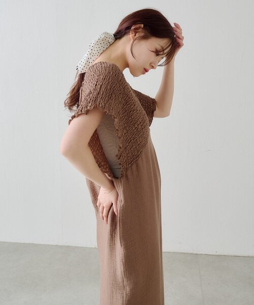 Kastane（カスタネ）の「【新色4/19(日)発売/前後2WAY/3サイズ展開】ギャザーオールインワン（サロペット/オーバーオール・レディース・ブラック/アイボリー・1/2/0）」の11枚目の写真