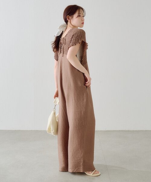 Kastane（カスタネ）の「【新色4/19(日)発売/前後2WAY/3サイズ展開】ギャザーオールインワン（サロペット/オーバーオール・レディース・ブラック/アイボリー・1/2/0）」の15枚目の写真