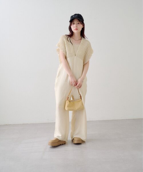 Kastane（カスタネ）の「【新色4/19(日)発売/前後2WAY/3サイズ展開】ギャザーオールインワン（サロペット/オーバーオール・レディース・ブラック/アイボリー・1/2/0）」の17枚目の写真