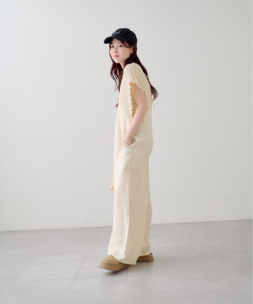 Kastane（カスタネ）の「【新色4/19(日)発売/前後2WAY/3サイズ展開】ギャザーオールインワン（サロペット/オーバーオール・レディース・ブラック/アイボリー・1/2/0）」の20枚目の写真