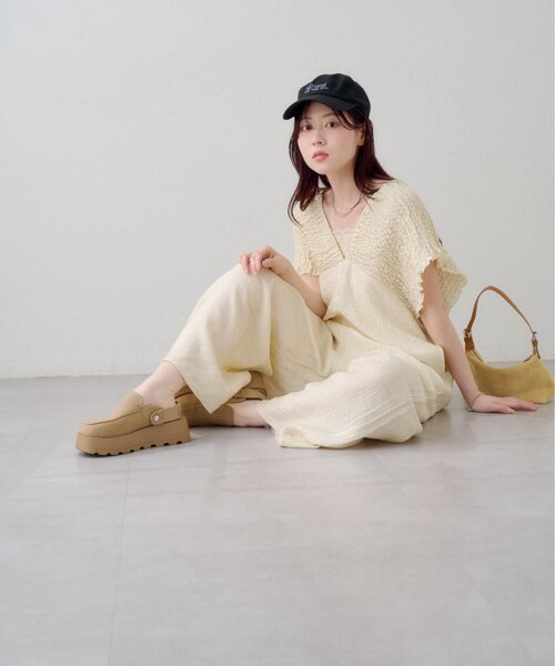 Kastane（カスタネ）の「【新色4/19(日)発売/前後2WAY/3サイズ展開】ギャザーオールインワン（サロペット/オーバーオール・レディース・ブラック/アイボリー・1/2/0）」の21枚目の写真