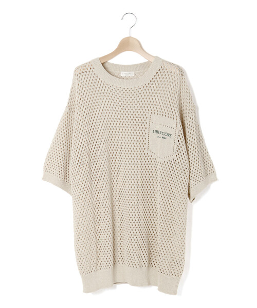 LIBERCORE par BEBE（リベルコアパルベベ）の「メッシュ編みサマーニットプルオーバー大人親子お揃い(140~175cm)（ニット/セーター・レディース・ベージュ・M/L/S）」の10枚目の写真