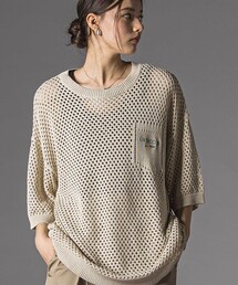 LIBERCORE par BEBE（リベルコアパルベベ）の「メッシュ編みサマーニットプルオーバー大人親子お揃い(140~175cm)（ニット/セーター）」