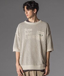 LIBERCORE par BEBE（リベルコアパルベベ）の「メッシュ編みサマーニットプルオーバー大人親子お揃い(140~175cm)（ニット/セーター）」
