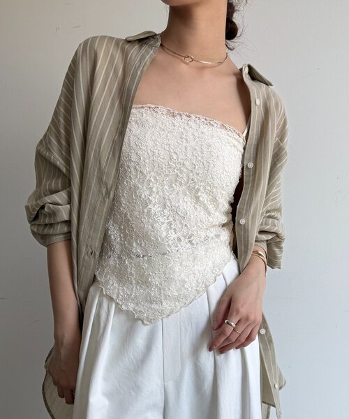 DouDou（ドゥドゥ）の「レースマグネット付スカーフ（ストール/ショール・レディース・ブラック/オフホワイト・FREE）」の5枚目の写真