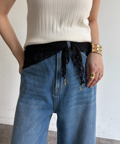 DouDou（ドゥドゥ）の「レースマグネット付スカーフ（ストール/ショール・レディース・ブラック/オフホワイト・FREE）」の17枚目の写真