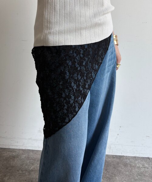 DouDou（ドゥドゥ）の「レースマグネット付スカーフ（ストール/ショール・レディース・ブラック/オフホワイト・FREE）」の18枚目の写真