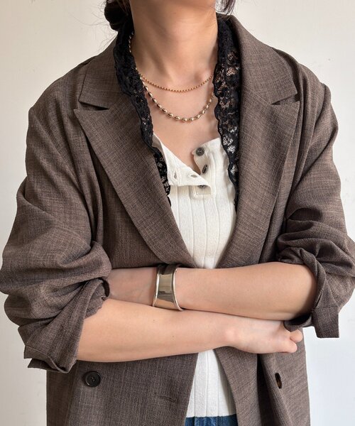 DouDou（ドゥドゥ）の「レースマグネット付スカーフ（ストール/ショール・レディース・ブラック/オフホワイト・FREE）」の22枚目の写真