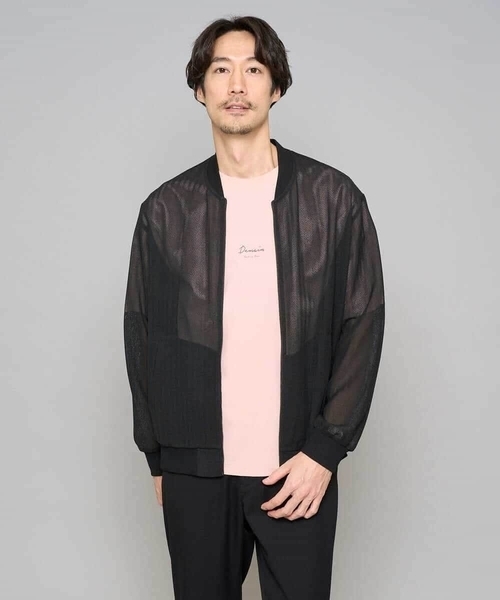 a.v.v（アーヴェヴェ）の「【洗濯機で洗える】ヘリンボーンシアーリブブルゾン（ブルゾン・メンズ・ブラック/グレー・46/48）」の17枚目の写真