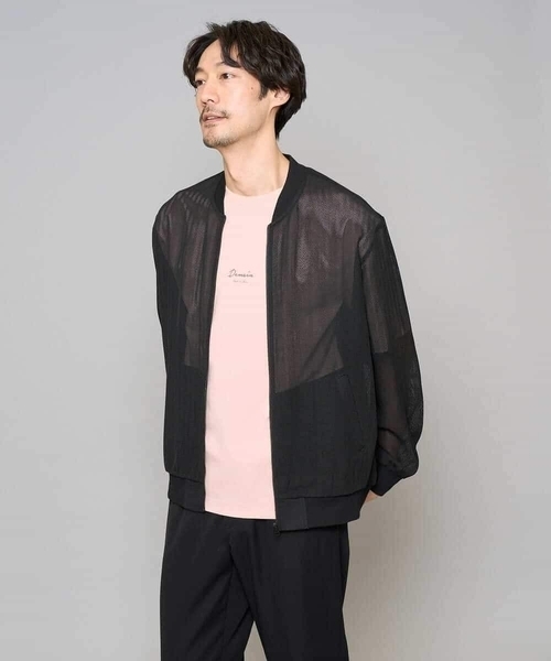 a.v.v（アーヴェヴェ）の「【洗濯機で洗える】ヘリンボーンシアーリブブルゾン（ブルゾン・メンズ・ブラック/グレー・46/48）」の18枚目の写真