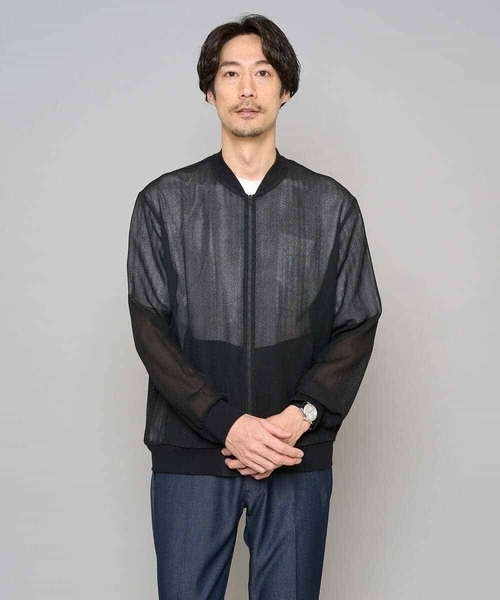 a.v.v（アーヴェヴェ）の「【洗濯機で洗える】ヘリンボーンシアーリブブルゾン（ブルゾン・メンズ・ブラック/グレー・46/48）」の21枚目の写真