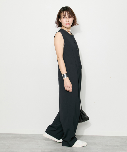 journal standard L'essage（ジャーナルスタンダードレサージュ）の「ウーリーノライトALL IN ONE（つなぎ/オールインワン・レディース・グレー/ネイビー・38/36）」の7枚目の写真