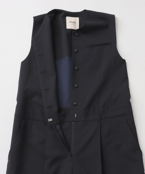 journal standard L'essage（ジャーナルスタンダードレサージュ）の「ウーリーノライトALL IN ONE（つなぎ/オールインワン・レディース・グレー/ネイビー・38/36）」の19枚目の写真