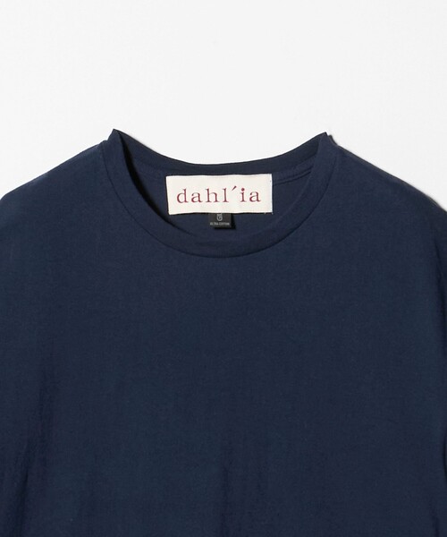 dahl'ia(ダリア)の「【WEB限定】<dahl’ia>フリルスリーブ Tシャツ(Tシャツ/カットソー・レディース・ネイビー/ダークブラウン/ホワイト・FREE)」の8枚目の写真