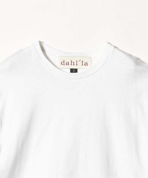 dahl'ia(ダリア)の「【WEB限定】<dahl’ia>フリルスリーブ Tシャツ(Tシャツ/カットソー・レディース・ネイビー/ダークブラウン/ホワイト・FREE)」の12枚目の写真