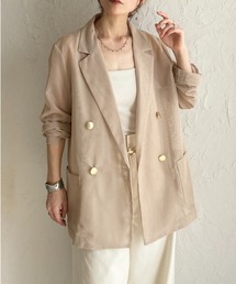She's Closet（シーズクローゼット）の「金ボタン 長袖 ダブル シアー メッシュ テーラードジャケット（テーラードジャケット）」