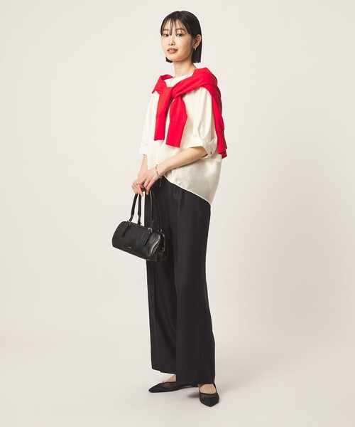 green label relaxing（グリーンレーベルリラクシング）の「［size SHORTあり］fleurie(フルリー) フォルム ショートスリーブ ブラウス（シャツ/ブラウス・レディース・ベージュ/ネイビー/オフホワイト・FREE/SHORT）」の10枚目の写真