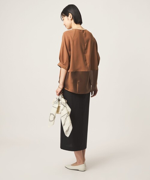 green label relaxing（グリーンレーベルリラクシング）の「［size SHORTあり］fleurie(フルリー) フォルム ショートスリーブ ブラウス（シャツ/ブラウス・レディース・ベージュ/ネイビー/オフホワイト・FREE/SHORT）」の18枚目の写真