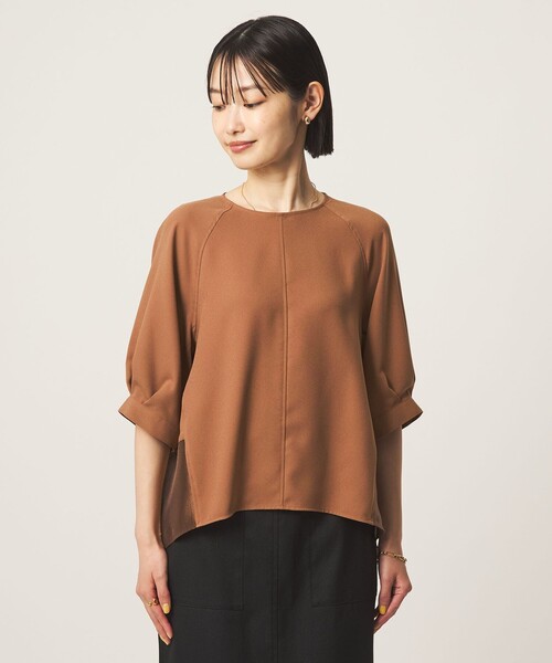 green label relaxing（グリーンレーベルリラクシング）の「［size SHORTあり］fleurie(フルリー) フォルム ショートスリーブ ブラウス（シャツ/ブラウス・レディース・ベージュ/ネイビー/オフホワイト・FREE/SHORT）」の22枚目の写真