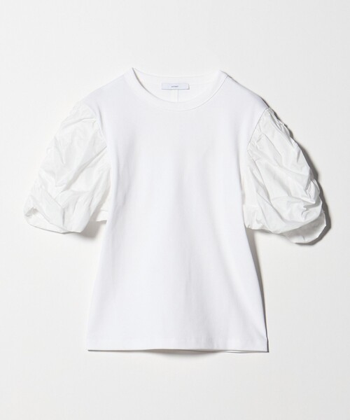 ASTRAET(アストラット)の「<ASTRAET>フライスxタフタ パフスリーブカットソー(Tシャツ/カットソー・レディース・ブラック/ホワイト・FREE)」の17枚目の写真