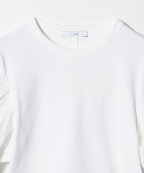 ASTRAET(アストラット)の「<ASTRAET>フライスxタフタ パフスリーブカットソー(Tシャツ/カットソー・レディース・ブラック/ホワイト・FREE)」の18枚目の写真
