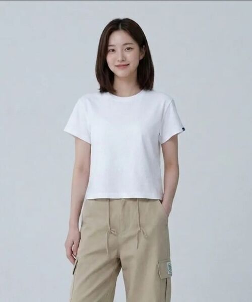 DOLPHIN WAVE APPAREL（ドルフィンウェーブアパレル）の「ドルフィン ウィメンズ セミクロップ ルーズフィット コットン スパン 半袖 Tシャツ 3COLOR（Tシャツ/カットソー・レディース・ライトグレー/アイボリー/ブラック・FREE）」の18枚目の写真