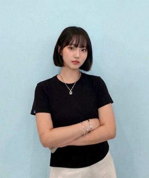 DOLPHIN WAVE APPAREL（ドルフィンウェーブアパレル）の「ドルフィン ウィメンズ セミクロップ ルーズフィット コットン スパン 半袖 Tシャツ 3COLOR（Tシャツ/カットソー・レディース・ライトグレー/アイボリー/ブラック・FREE）」の19枚目の写真