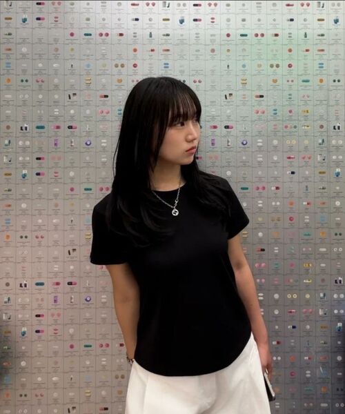 DOLPHIN WAVE APPAREL（ドルフィンウェーブアパレル）の「ドルフィン ウィメンズ セミクロップ ルーズフィット コットン スパン 半袖 Tシャツ 3COLOR（Tシャツ/カットソー・レディース・ライトグレー/アイボリー/ブラック・FREE）」の20枚目の写真