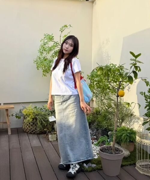 DOLPHIN WAVE APPAREL（ドルフィンウェーブアパレル）の「ドルフィン ウィメンズ セミクロップ ルーズフィット コットン スパン 半袖 Tシャツ 3COLOR（Tシャツ/カットソー・レディース・ライトグレー/アイボリー/ブラック・FREE）」の11枚目の写真
