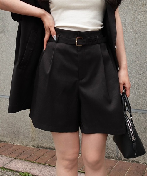 SOELA(ソエラ)の「【INGNI SOELA】リネンライクベルト付ショートパンツ/WEB限定(その他パンツ・レディース・ブラウン/ブラック/アイボリー・M)」の1枚目の写真