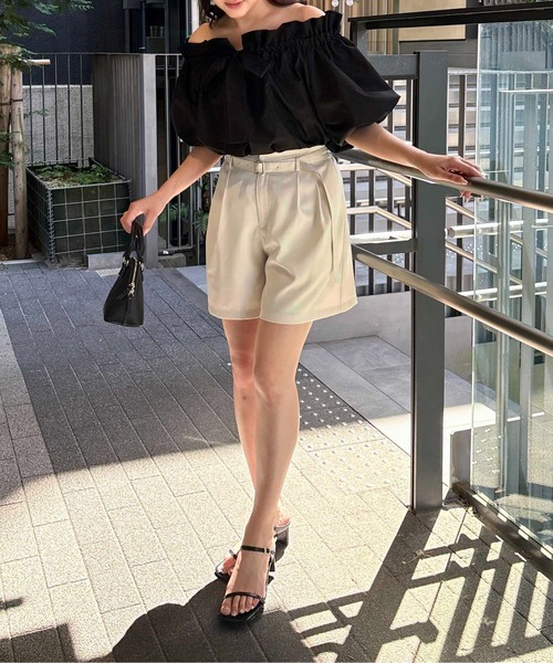 SOELA(ソエラ)の「【INGNI SOELA】リネンライクベルト付ショートパンツ/WEB限定(その他パンツ・レディース・ブラウン/ブラック/アイボリー・M)」の20枚目の写真