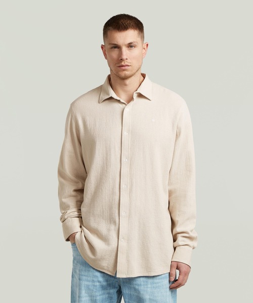 G-STAR(ジースター)の「Clean Regular Shirt/クリーンレギュラーシャツ(シャツ/ブラウス・メンズ・ホワイト系その他・X-SMALL/X-LARGE/LARGE/MEDIUM/SMALL)」の1枚目の写真