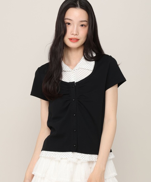 Heather(ヘザー)の「ドッキングレイヤードTEE 774592(Tシャツ/カットソー・レディース・グレー/ネイビー/アイボリー/ブラック系その他/ホワイト系その他・FREE)」の4枚目の写真