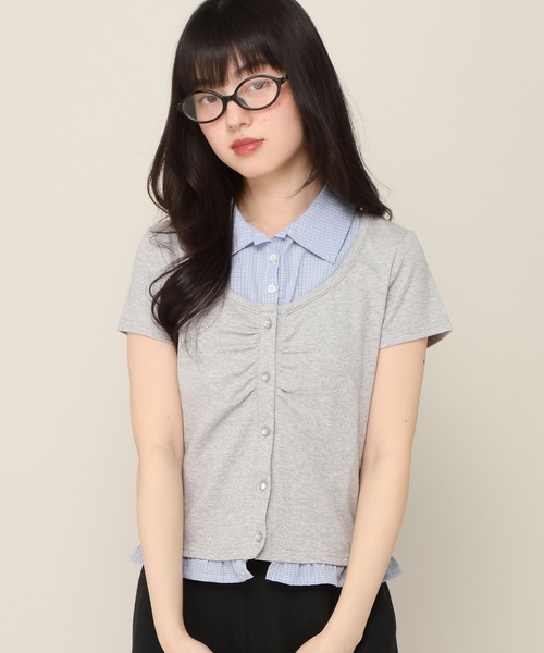 Heather(ヘザー)の「ドッキングレイヤードTEE 774592(Tシャツ/カットソー・レディース・グレー/ネイビー/アイボリー・FREE)」の5枚目の写真