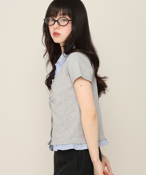 Heather(ヘザー)の「ドッキングレイヤードTEE 774592(Tシャツ/カットソー・レディース・グレー/ネイビー/アイボリー・FREE)」の6枚目の写真