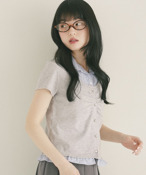 Heather(ヘザー)の「ドッキングレイヤードTEE 774592(Tシャツ/カットソー・レディース・グレー/ネイビー/アイボリー・FREE)」の20枚目の写真