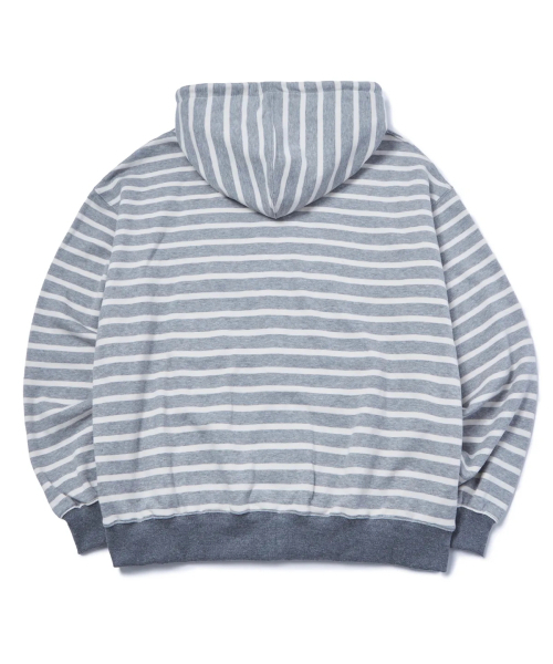 GARMENTS FAB(ガーメンツファブ)の「Big Patch Stripe Hoodie Zip Up (MELANGE GRAY)(パーカー・レディース・その他・MEDIUM/LARGE)」の3枚目の写真