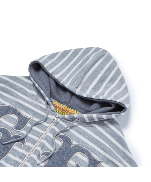 GARMENTS FAB(ガーメンツファブ)の「Big Patch Stripe Hoodie Zip Up (MELANGE GRAY)(パーカー・レディース・その他・MEDIUM/LARGE)」の4枚目の写真