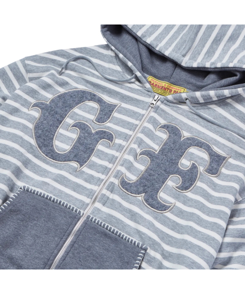 GARMENTS FAB(ガーメンツファブ)の「Big Patch Stripe Hoodie Zip Up (MELANGE GRAY)(パーカー・レディース・その他・MEDIUM/LARGE)」の5枚目の写真