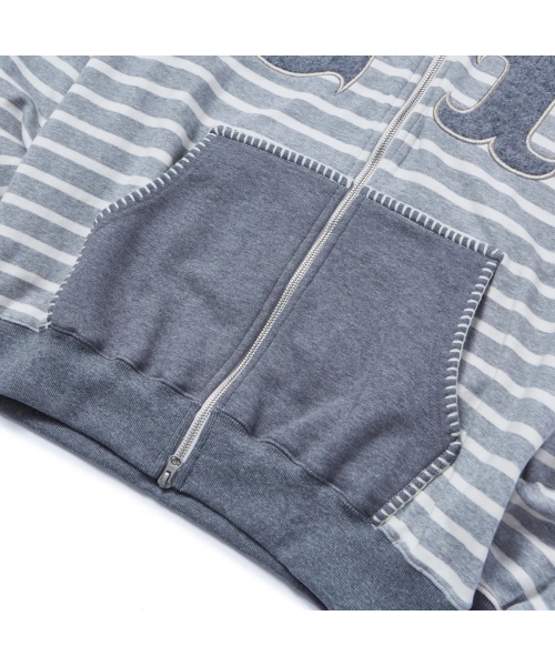 GARMENTS FAB(ガーメンツファブ)の「Big Patch Stripe Hoodie Zip Up (MELANGE GRAY)(パーカー・レディース・その他・MEDIUM/LARGE)」の6枚目の写真