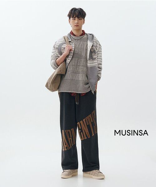 GARMENTS FAB(ガーメンツファブ)の「Big Patch Stripe Hoodie Zip Up (MELANGE GRAY)(パーカー・レディース・その他・MEDIUM/LARGE)」の9枚目の写真