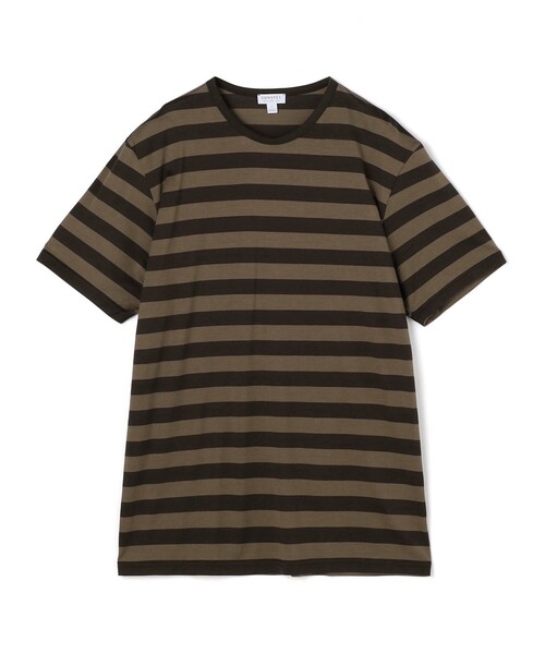 SUNSPEL(サンスペル)の「SUNSPELコットン クルーネックTシャツ(Tシャツ/カットソー・メンズ・ブラウン系その他/ブルー系その他・M/L)」の2枚目の写真