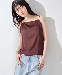 STUDIOUS | 【STUDIOUS/ステュディオス】Stretch Satin Padded Camisole/ストレッチサテンキャミソール/肩紐調整可/ウォッシャブル(キャミソール)