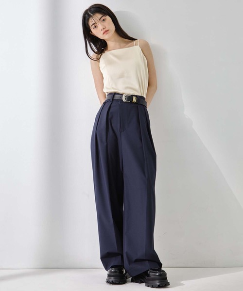 STUDIOUS(ステュディオス)の「【STUDIOUS/ステュディオス】Stretch Satin Padded Camisole/ストレッチサテンキャミソール/カップ付きキャミソール/肩紐調整可/ウォッシャブル(キャミソール・レディース・キナリ/ブラック/ワイン・FREE)」の17枚目の写真