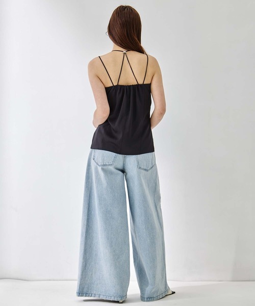 STUDIOUS(ステュディオス)の「【STUDIOUS/ステュディオス】Stretch Satin Padded Camisole/ストレッチサテンキャミソール/カップ付きキャミソール/肩紐調整可/ウォッシャブル(キャミソール・レディース・キナリ/ブラック/ワイン・FREE)」の8枚目の写真