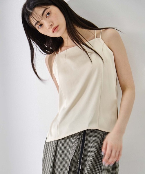 STUDIOUS(ステュディオス)の「【STUDIOUS/ステュディオス】Stretch Satin Padded Camisole/ストレッチサテンキャミソール/カップ付きキャミソール/肩紐調整可/ウォッシャブル(キャミソール・レディース・キナリ/ブラック/ワイン・FREE)」の18枚目の写真