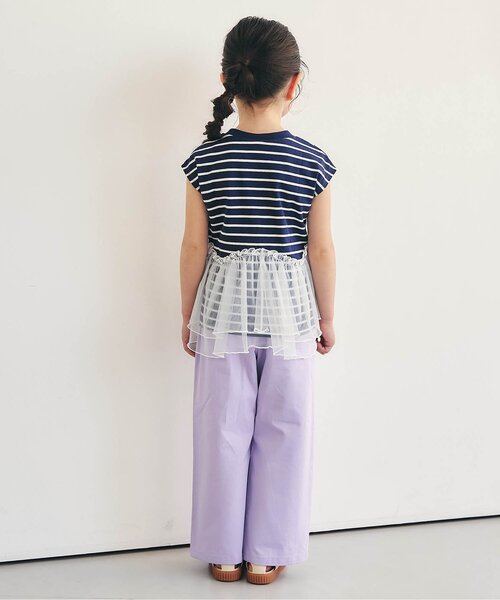 apres les cours（アプレレクール）の「ティアードペプラムトップス（Tシャツ/カットソー・キッズ・グリーン/レッド/その他2/チェック・80/90/100/110/120/130/140）」の6枚目の写真